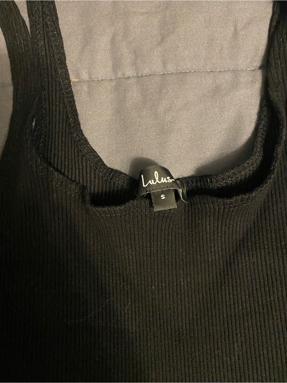 Lulu's Black Ribbed Crop Tank and Skirt Set - Picture 2 of 3